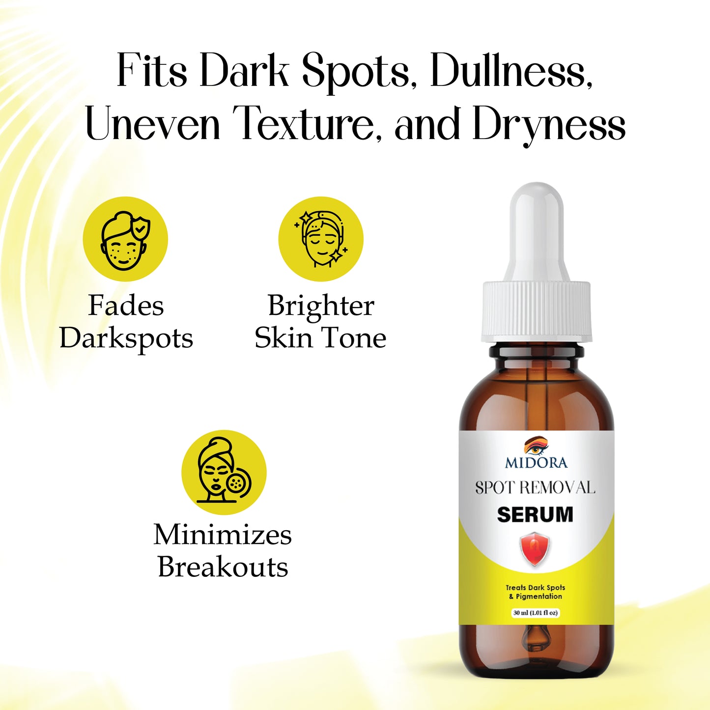 Spot Removal Serum for Face | Dark Spot Corrector | Acne Scar Removal | Skin Brightening & Even Tone | Anti-Blemish Serum for Men & Women