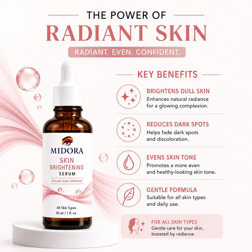 MIDORA Radiance Serum — Daily Brightening & Hydrating Face Serum, 30ml