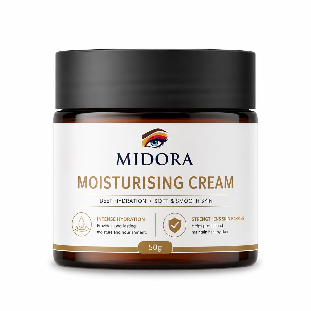 MIDORA Moisturising Cream for Deep Hydration and Skin Barrier Support Daily Face Moisturizer Lightweight Nourishing Cream for Soft Smooth Skin All Skin Types 50g