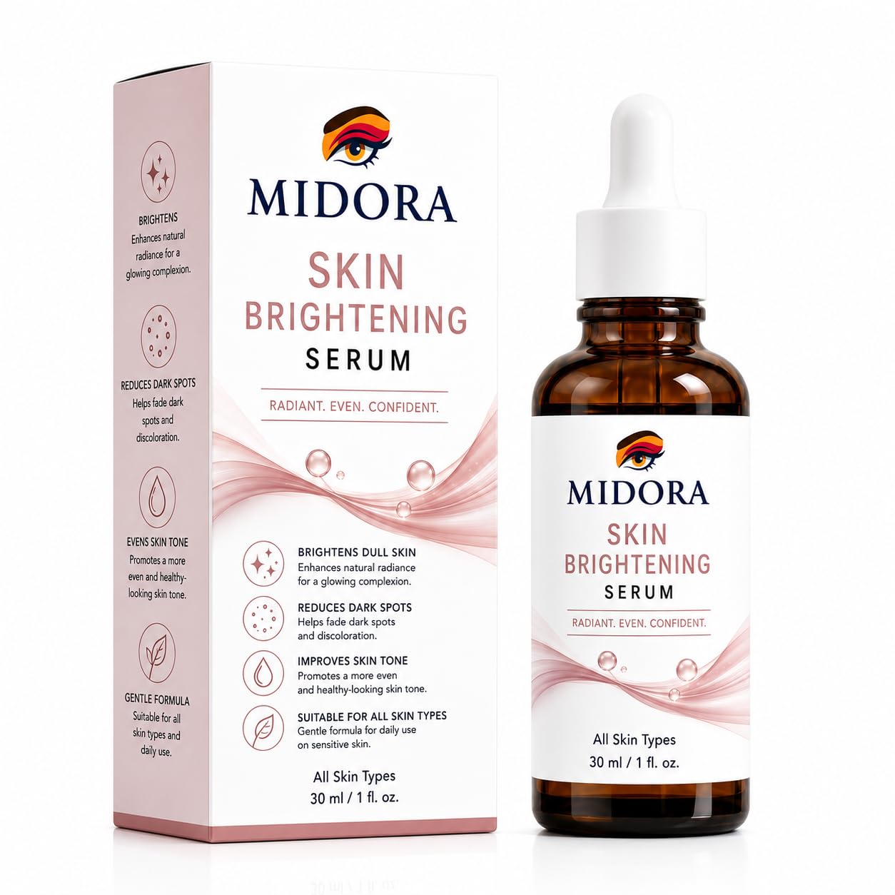 MIDORA Radiance Serum — Daily Brightening & Hydrating Face Serum, 30ml