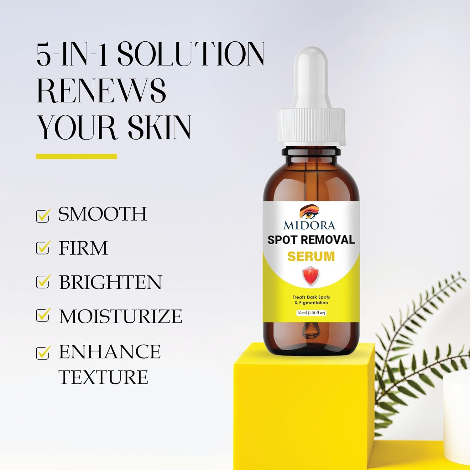 MIDORA Spot Removal Serum for Face – Dark Spot Corrector for Pigmentation, Acne Marks & Black Spots – Skin Brightening & Spot Reduction Serum for Women & Men – 30ml
