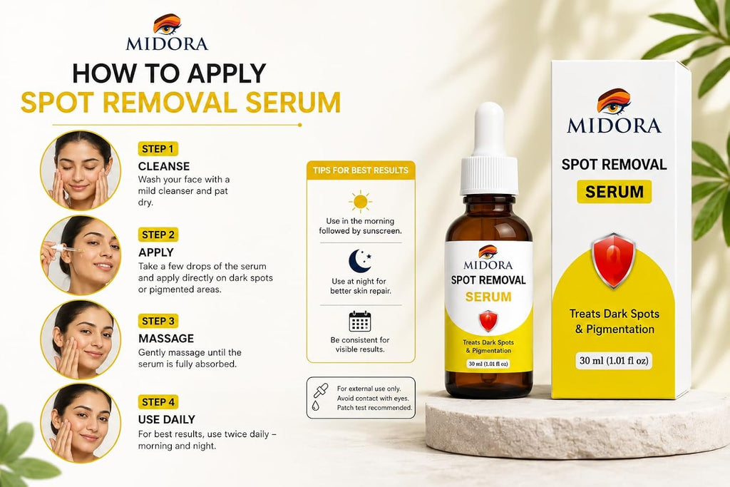 MIDORA Spot Removal Serum for Face – Dark Spot Corrector for Pigmentation, Acne Marks & Black Spots – Skin Brightening & Spot Reduction Serum for Women & Men – 30ml