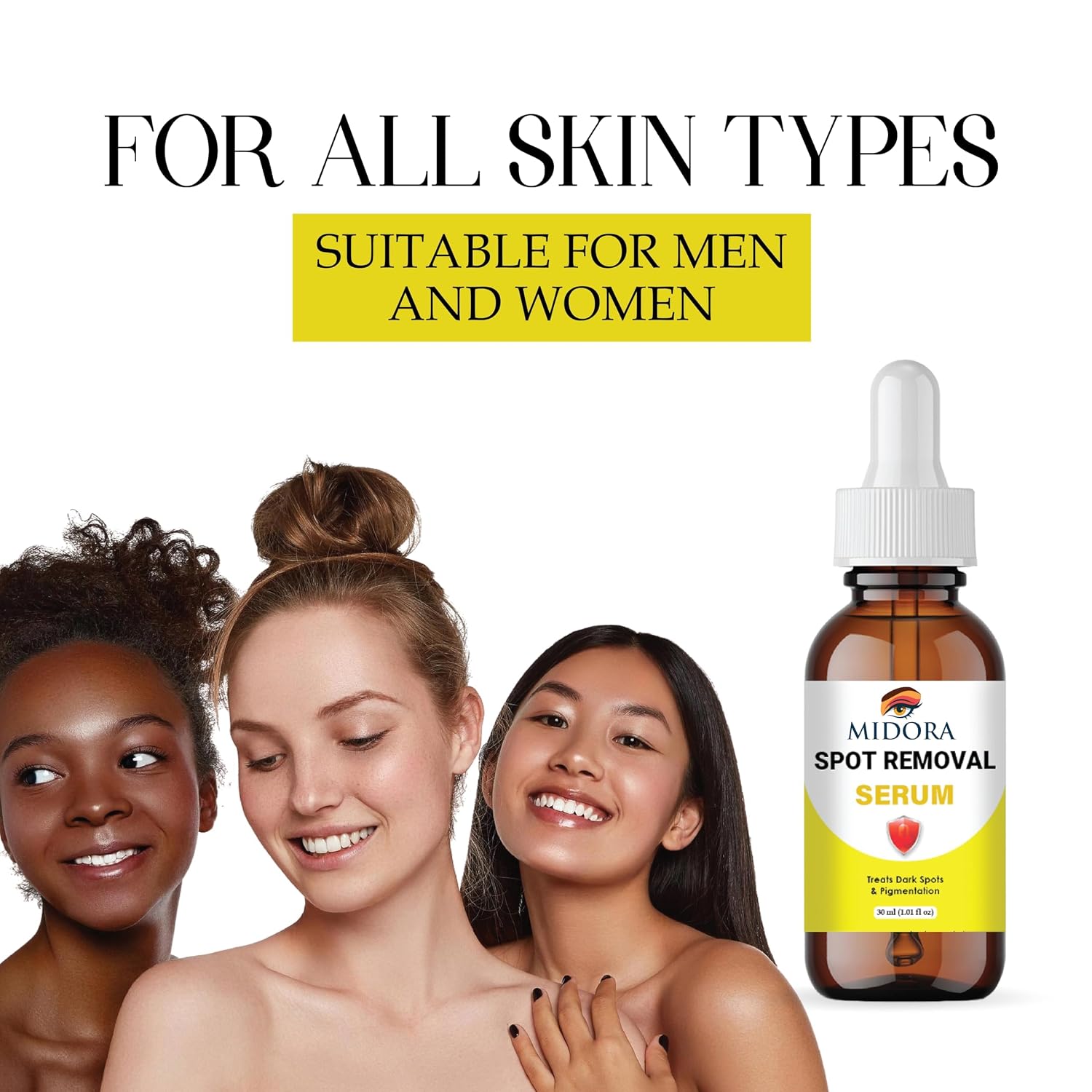 MIDORA Spot Removal Serum for Face – Dark Spot Corrector for Pigmentation, Acne Marks & Black Spots – Skin Brightening & Spot Reduction Serum for Women & Men – 30ml