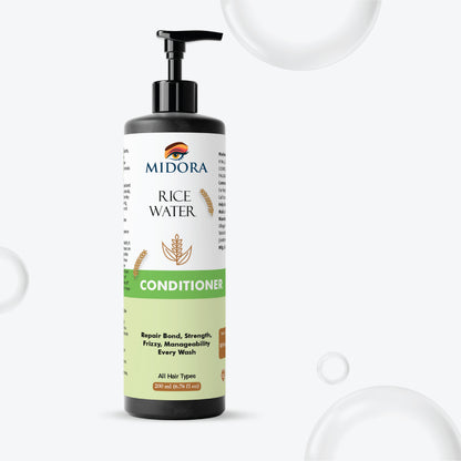 Midora Rice Water Conditioner, All Hair Types, Repair Bond Strength Frizzy Manageability, 200ml