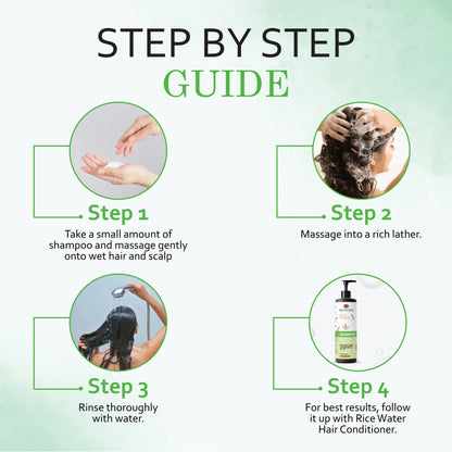 Midora Rice Water Shampoo for All Hair Types, Repair Bond Strength Frizzy Hair, Prevents Hair Fall, 200ml