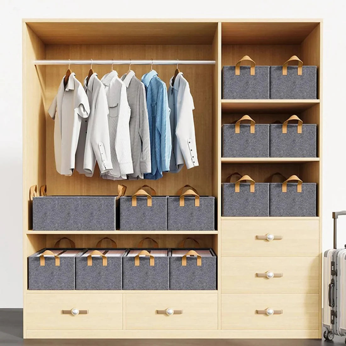 Foldable Wardrobe Organizer with Durable Handle - Midora