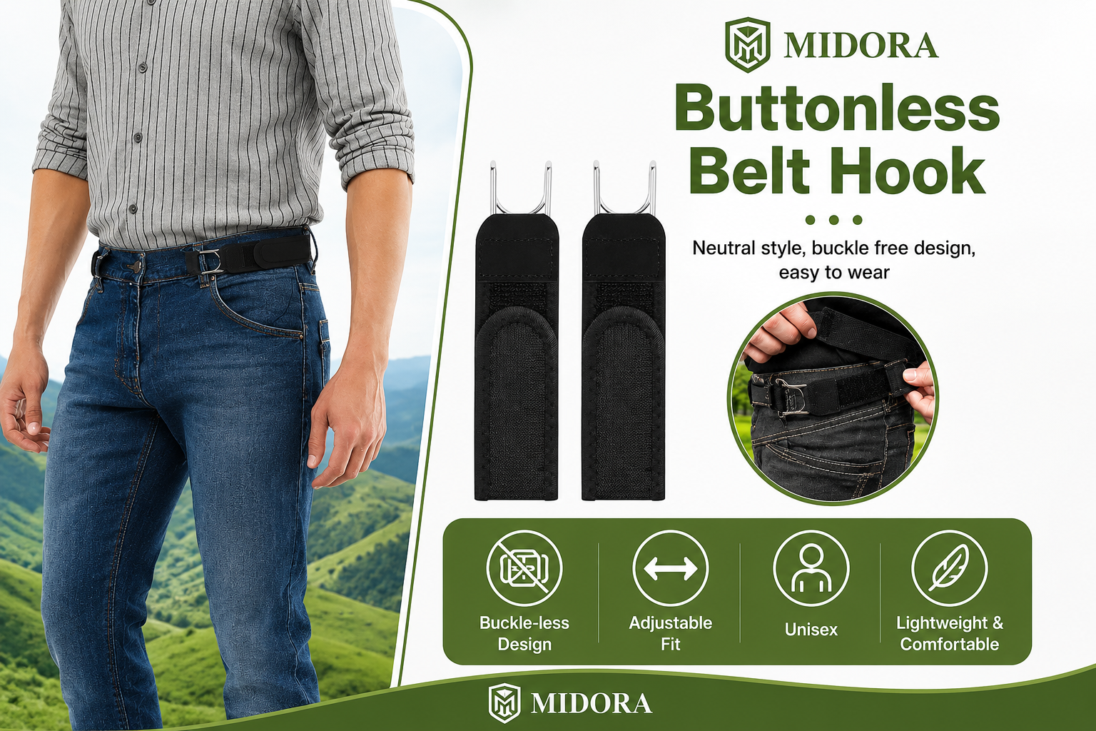 Buckleless Belt Hook